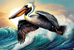 me riding a pelican tattoo idea