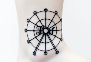 Can you create a  Ferris wheel in a very minimalist way with each of our initials? Those would be for a tattoo and our initials  are for : Carmen , Andrea , Duanny and Mario tattoo idea