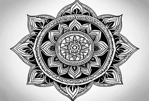 Hand tattoo, geometric mandala, buddhist inspired tattoo idea