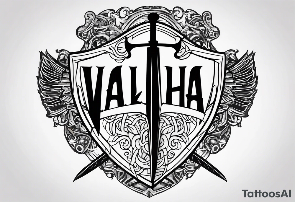 Valhalla sword shield tattoo idea