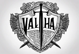 Valhalla sword shield tattoo idea