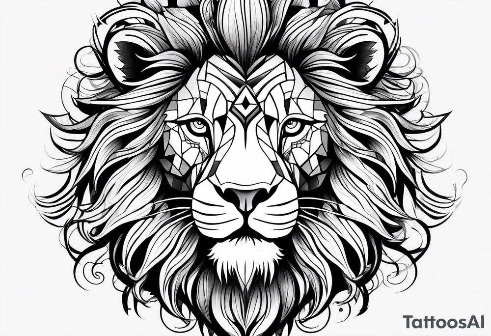 Ornament lion tattoo idea