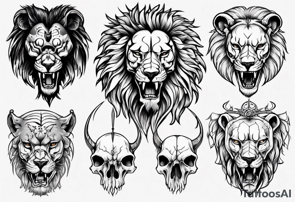 Lion skull tattoo idea
