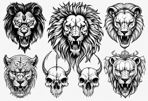 Lion skull tattoo idea