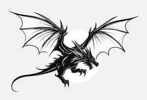 Silhouette minimal wyvern tattoo idea