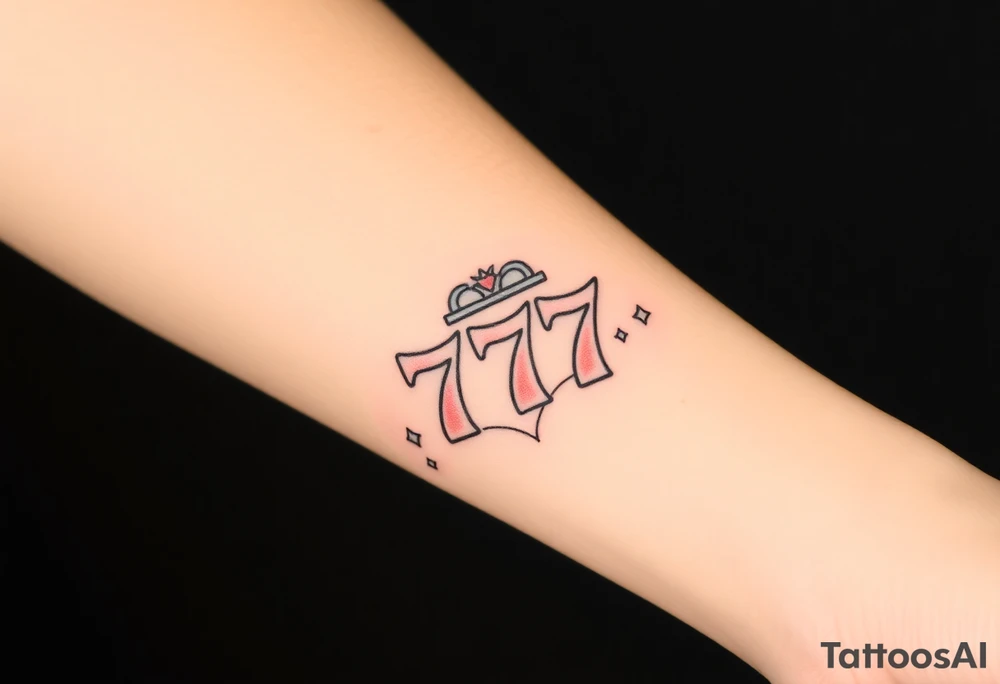 Modern slot machine with 777 tattoo idea