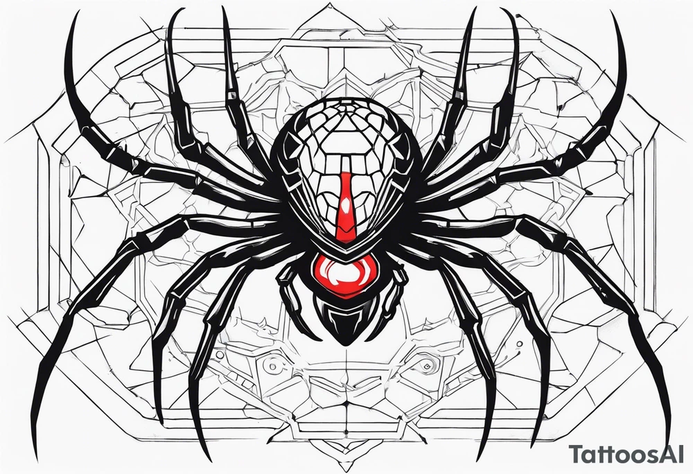 cyberpunk black widow spider tattoo idea