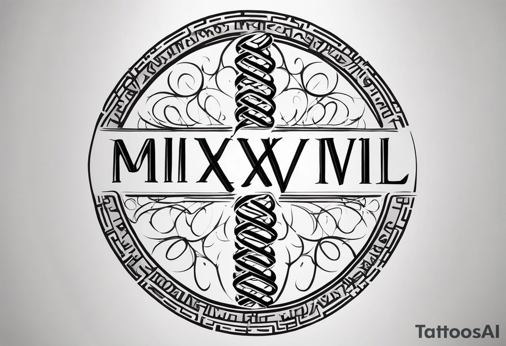 VIII.XXV.MMXVII with a DNA strand tattoo idea