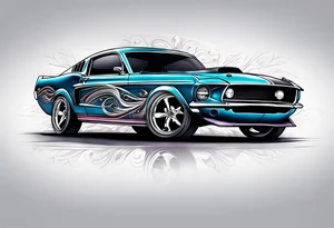 sacred moon
Muscle mustang car tattoo idea