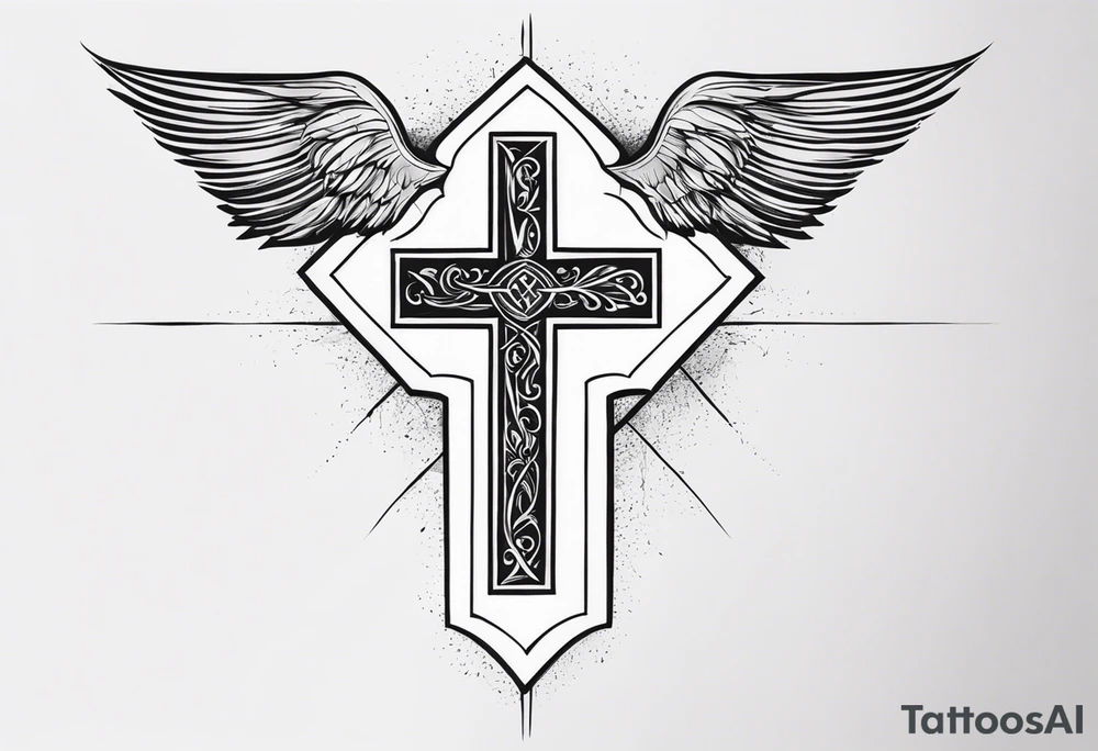 Cross with grace inside of it, and the words psalm 91:16 along the side tattoo idea