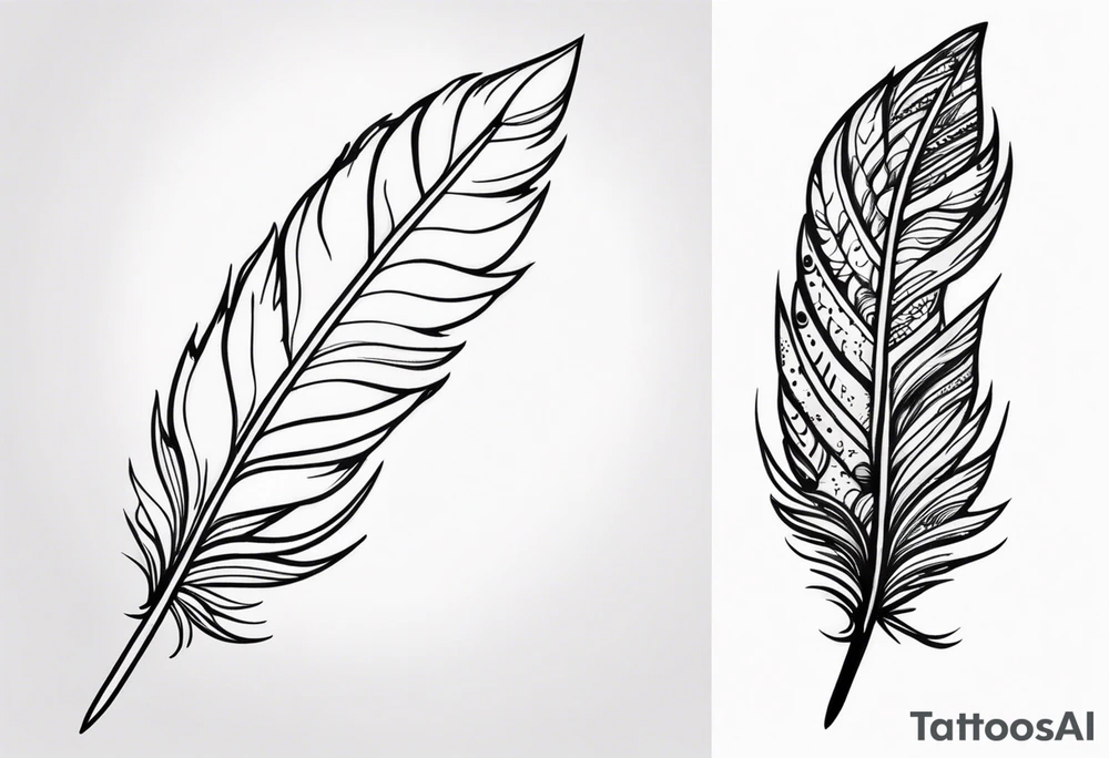 pen and feather tattoo idea