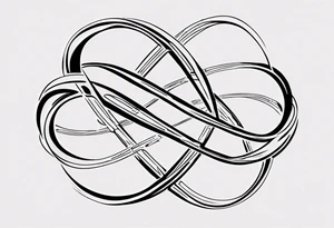 "Through thick & thin" written in the shape of an infinity sign tattoo idea