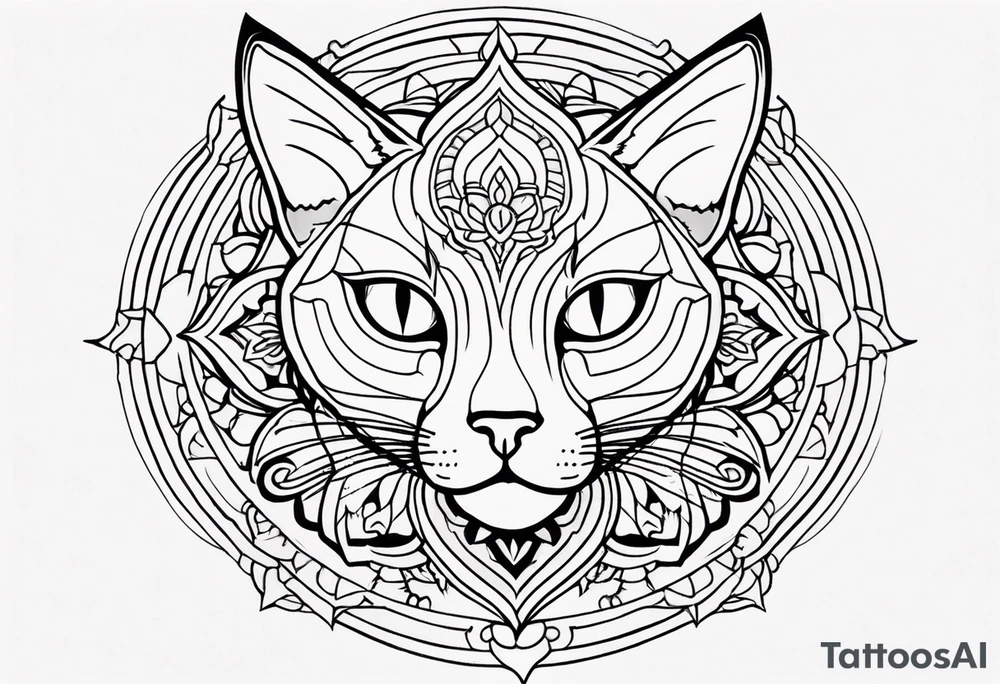 Cat mandala tattoo idea