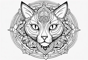 Cat mandala tattoo idea