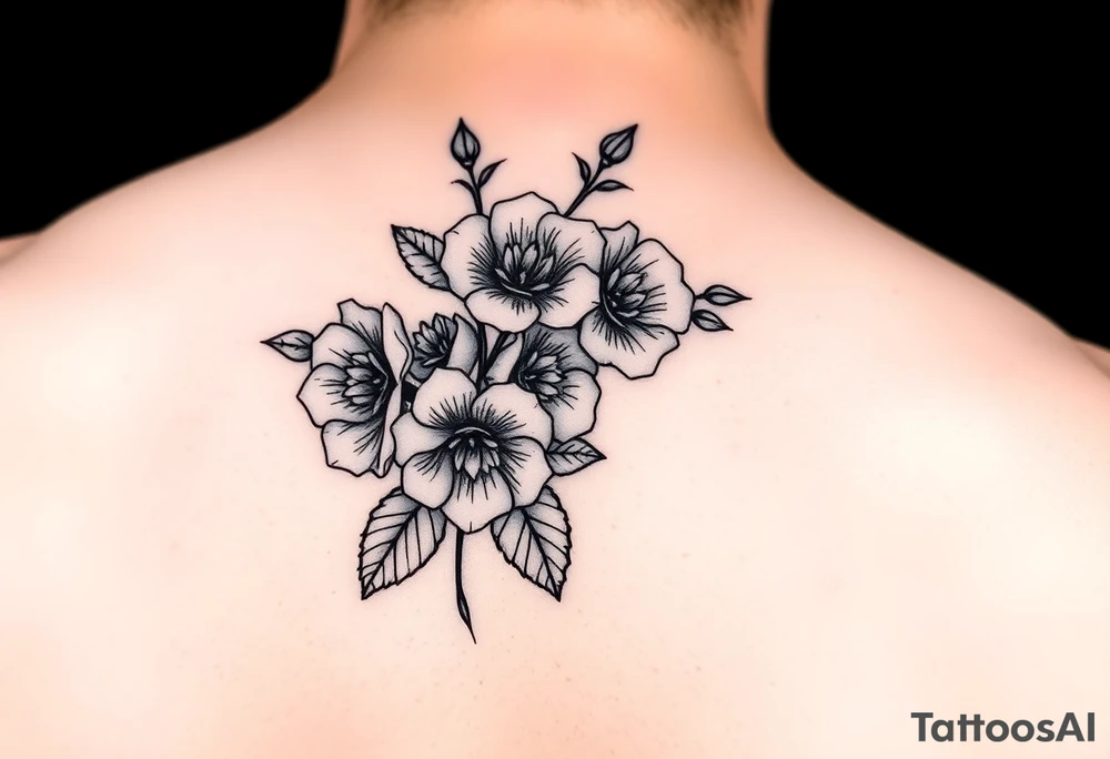 Roses honeysuckles tattoo idea