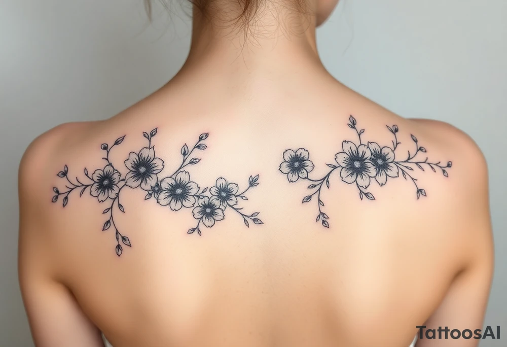 floral vines tattoo idea