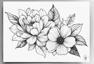 Realistic flower full sleeve tattoo idea