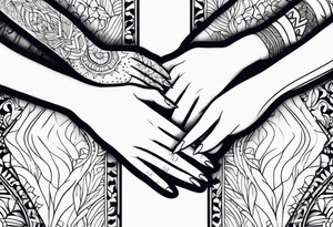 Girls holding hands tattoo idea