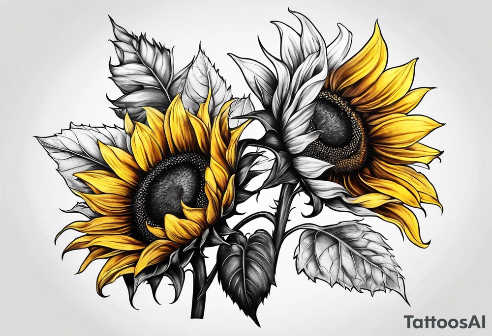 a sunflower tattoo idea