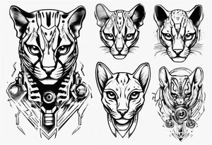 cybernetic ocelot tattoo idea