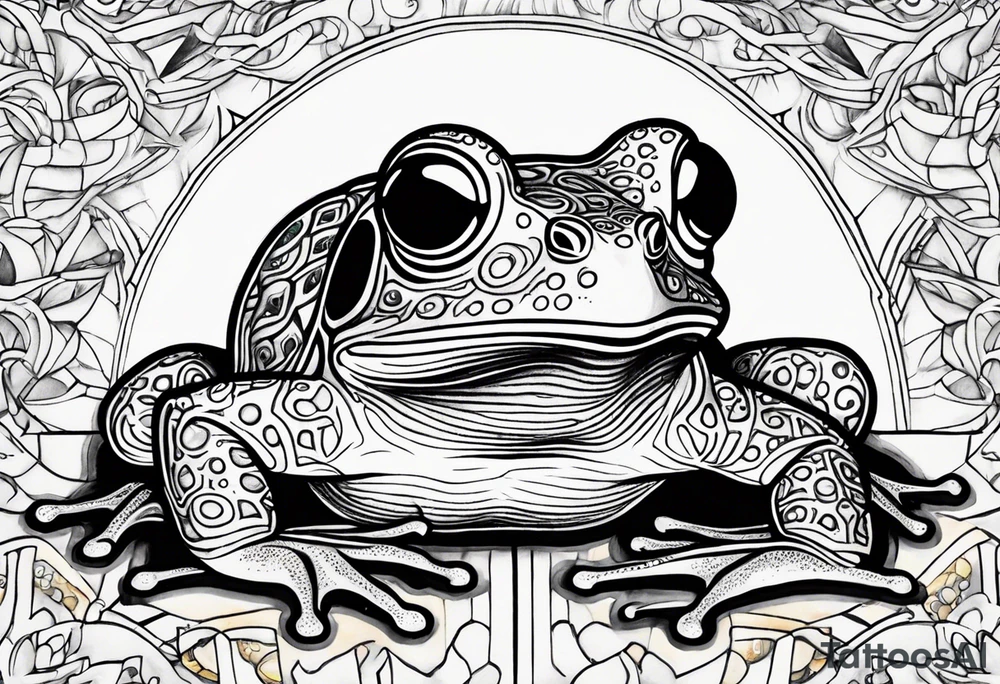 Trippy frog tattoo idea