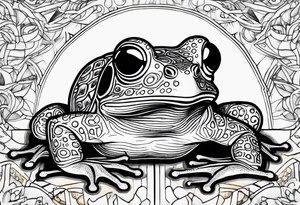 Trippy frog tattoo idea