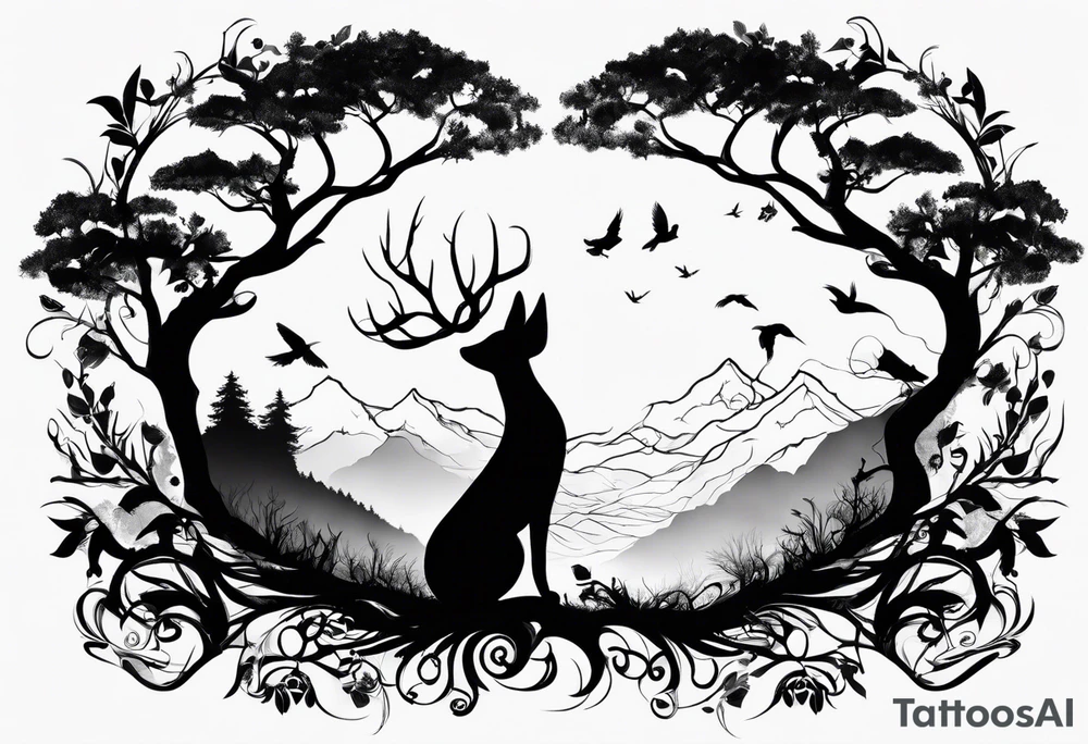 Bäume silhouette tattoo idea