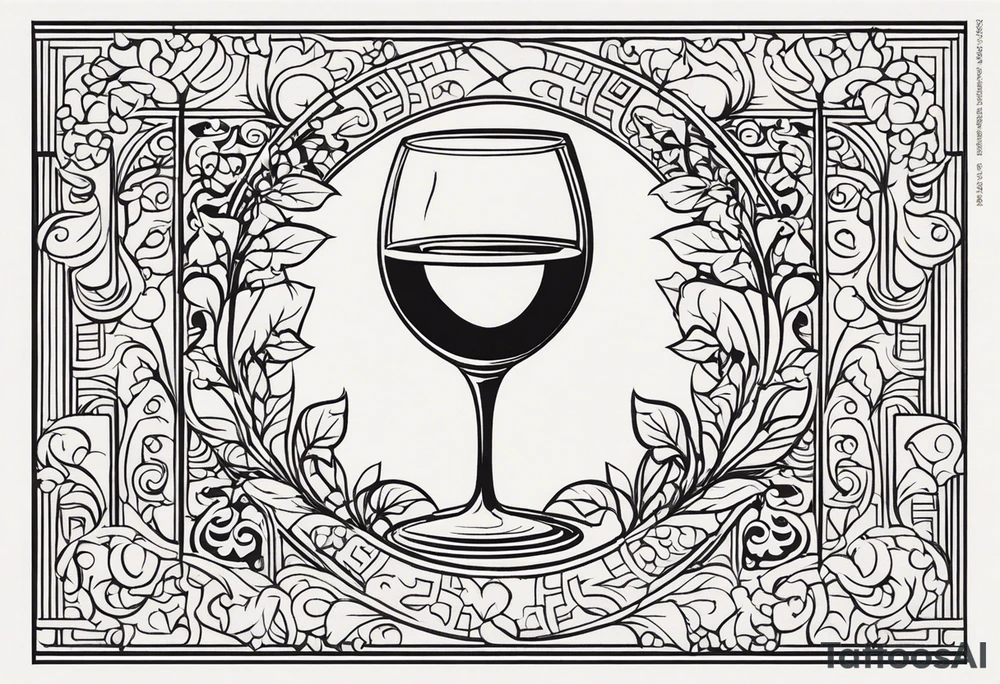 "Craft a minimalist tattoo design inspired by ancient Greek art, focusing on Dionysus, the god of wine and revelry. Utilize clean lines and geometric shapes reminiscent of classical Greek motifs. Consider incorporating subtle symbols such as a grapevine winding around a thyrsus staff, a simplified wine goblet, or a cluster of grapes. Ensure the design captures Dionysus's essence of celebration and passion while maintaining a minimalist aesthetic that resonates with the elegance of ancient Greek art." tattoo idea
