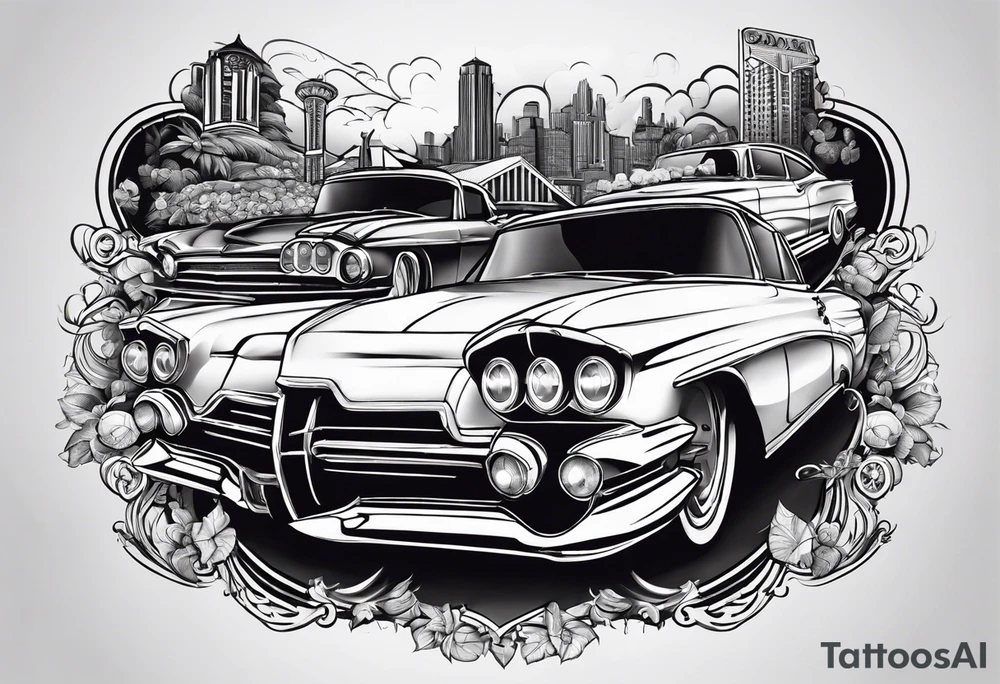 cars, bikes, casinos, gambling, skulls, tattoo idea