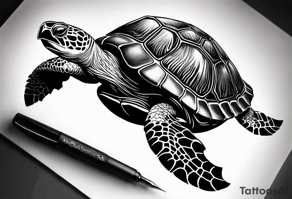 marine turtle tattoo idea