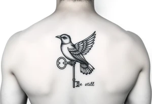 I had a matching tattoo with my fiancé that died. He had the key and I had the heart. I want something with a red bird holding the key with the words he still holds the key tattoo idea