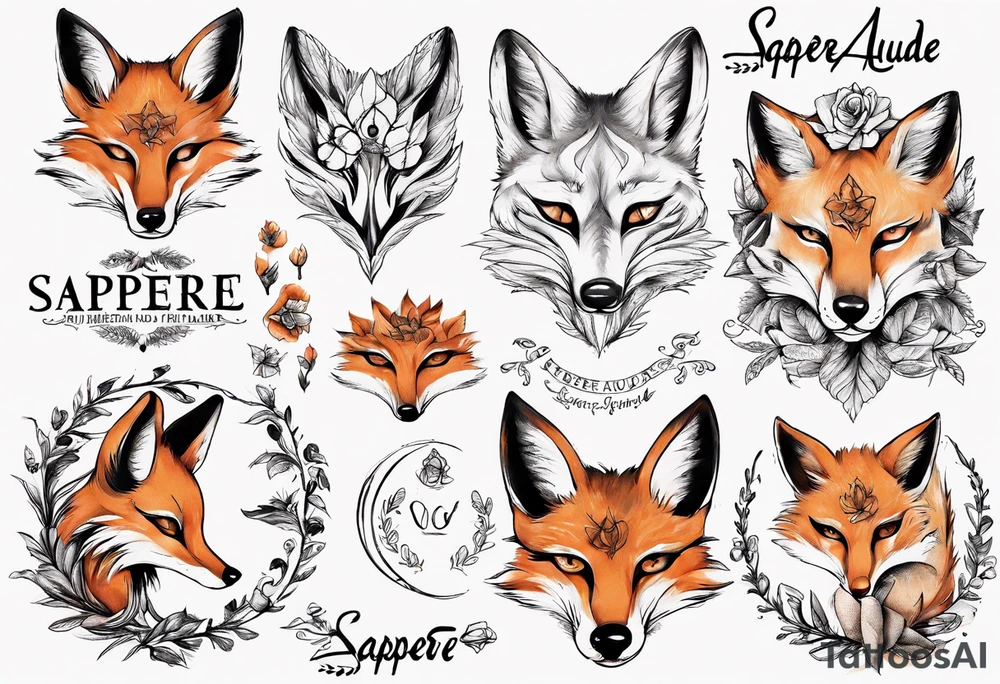 sapere aude  schrift und 
fuchs tattoo idea