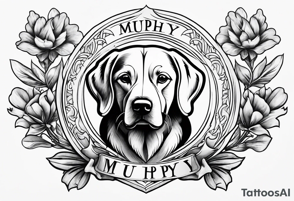 Murphy family crest and dog paw tattoo idea