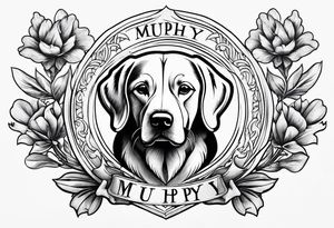 Murphy family crest and dog paw tattoo idea