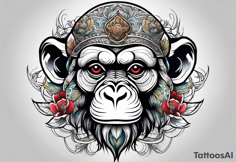 zodiac monkey with full body tattoo idea