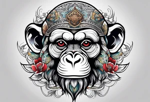 zodiac monkey with full body tattoo idea