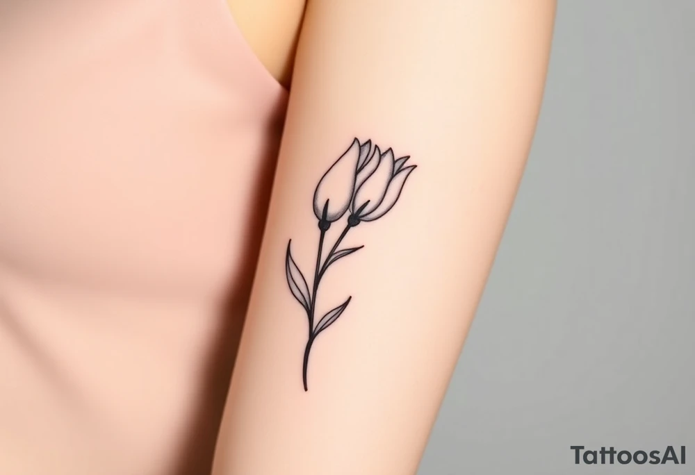 two intertwined tulips with stem tattoo idea