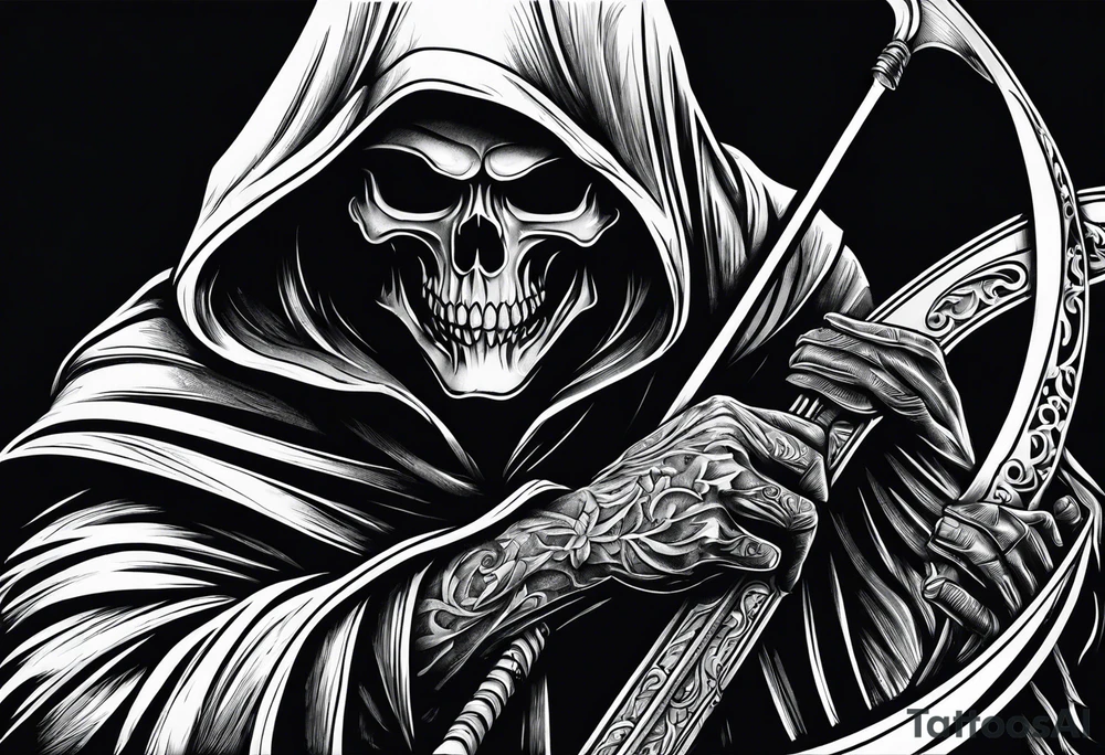 Grim reaper with scythe tattoo idea