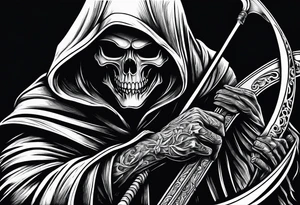 Grim reaper with scythe tattoo idea