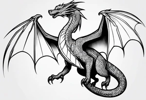 Wyvern silhouette simple tattoo idea