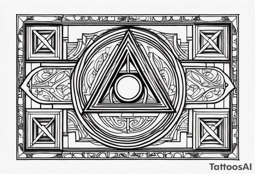 free masonry symbol , rectangle tattoo idea