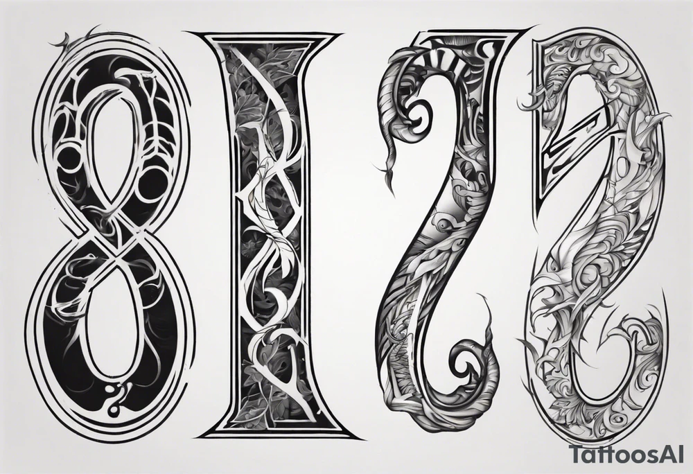number 9 upside down and right side up connected in the middle. Tall and thin tattoo idea number 9 upside down and right side up connected in the middle. Tall and thin tattoo idea