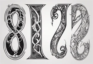 number 9 upside down and right side up connected in the middle.  Tall and thin tattoo idea