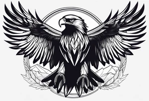 eagle full body fly vector tattoo idea