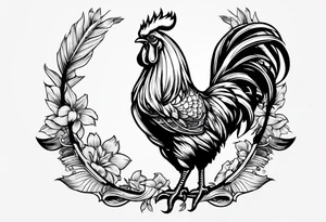 rooster holding a machine gun tattoo idea