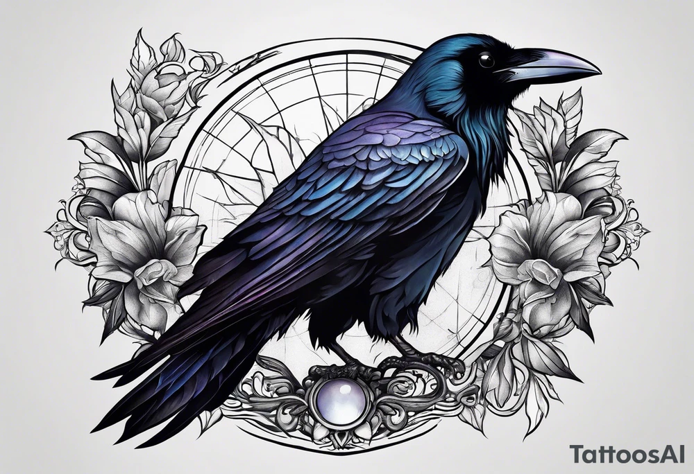 Book with raven tattoo idea