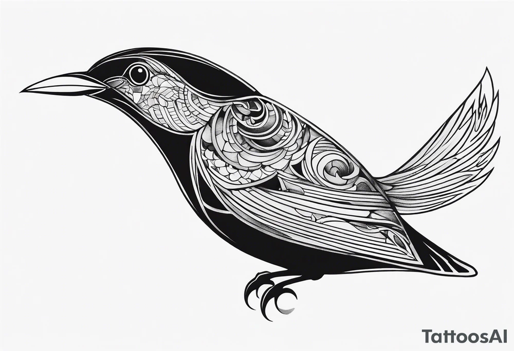 A bird is diving tattoo idea