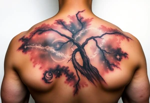 Beautiful and epic 3d milky way that appears to be what is beneath the skin. Make it drape over the shoulder and move to the middle back tattoo idea
