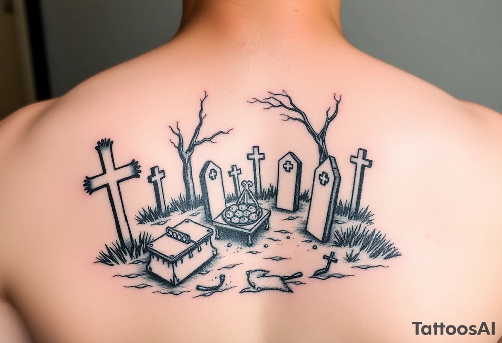 picnic at a graveyard tattoo idea