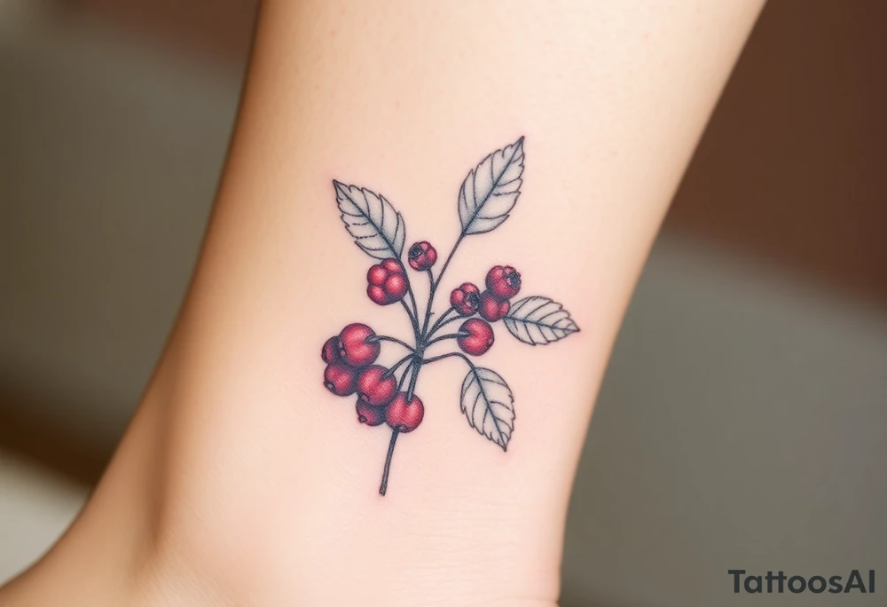 Eyropean wildberry plant tattoo idea